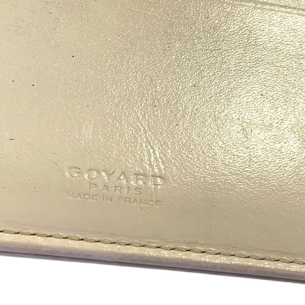 AUTHENTIC GOYARD PARIS Richelieu Bone Monogram Motif Print Long Flap Wallet